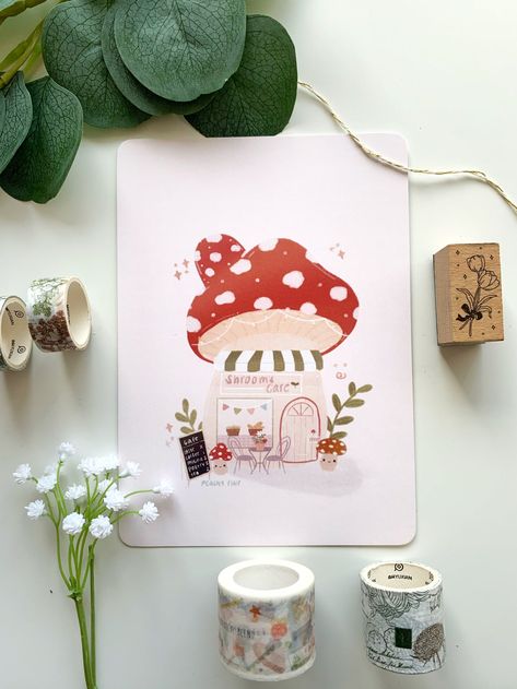 Anthro Aesthetic, Cottage Core Illustration, Art Topics, Kawaii Cottagecore, Aesthetic Paintings, Gouache Illustration, Aesthetic Artwork, Sticker Aesthetic, Garden Illustration