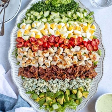 Cobb Salad Ingredients, Cobb Salad Recipe, Cold Salads, Salads For A Crowd, Italian Chopped Salad, Simple Vinaigrette, Spring Salad, Chopped Salad, Salad Ingredients