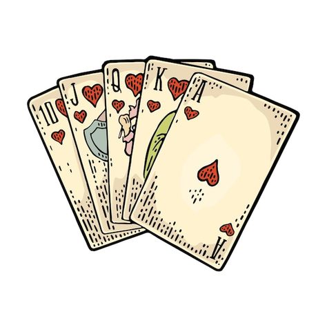 Snacks Diy, Cards Poker, Hearts Playing Cards, Banner Web, Royal Flush, Gambling Cake, Chicken And Shrimp Recipes, Gambling Tattoo, Engraving Illustration