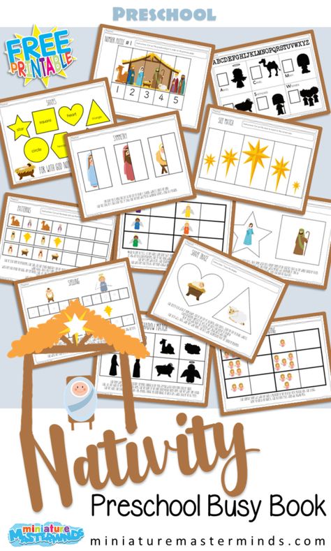 Preschool – Miniature Masterminds Preschool Nativity, Nativity Theme, Nativity Activity, Printable For Preschool, Tracing Lines, Preschool Bible, The Nativity Story, Religious Crafts, Kjv Bible