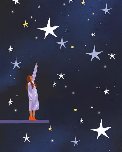 Bea Müller (@soleyandthebear) • Instagram photos and videos Sky Stars Illustration, Starry Night Illustration, Constellation Illustration, Stars Astronomy, Stars Illustration, Skiing Art, Night Sky Art, Astronomy Poster, Hope Art