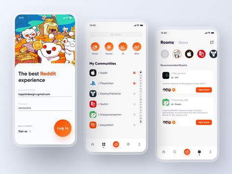 Reddit App Redesign-2 by YueYue for Top Pick Studio on Dribbble Social App Design, App Interface Design, Youtube Design, App Interface, Medical Technology, App Ui Design, Mobile App Design, Mobile Ui, App Ui