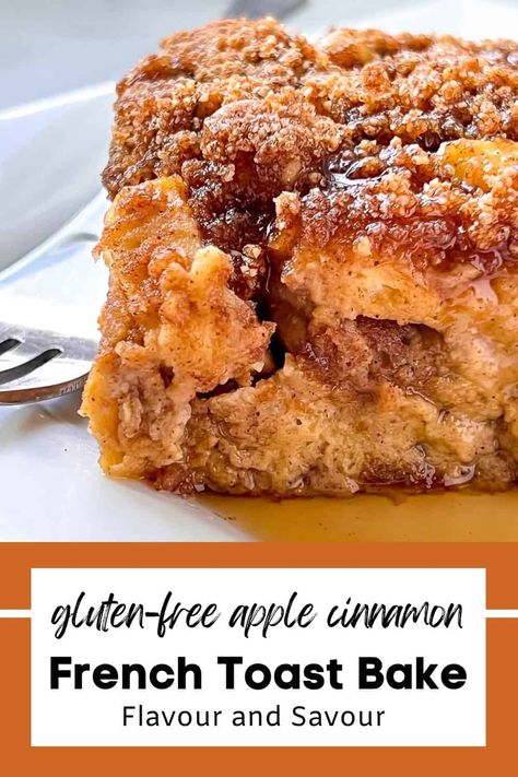 This delicious Apple Cinnamon French Toast Bake makes the ultimate weekend or holiday breakfast casserole! Gluten-free bread cubes and diced sweet apples are covered with plant-based milk and egg custard, topped with crunchy maple-walnut streusel, then baked to perfection! Gluten Dairy Free Breakfast Casserole, Gf French Toast Casserole, Breakfast Protein Muffins, Gluten Free Christmas Breakfast, Apple Appetizers, Gluten Free French Toast Casserole, Holiday Breakfast Casserole, Apple Cinnamon French Toast, Team Breakfast