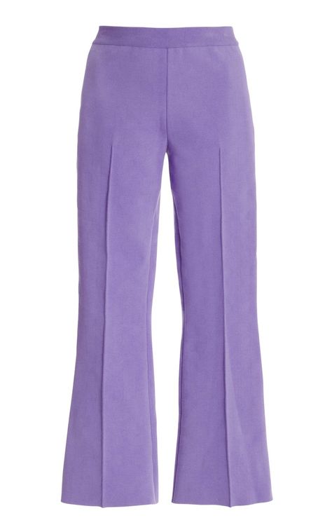 High Waisted Wide Leg Pants, Kick Flares, Flared Pants, Knit Crop, Knit Pants, The Purple, Cotton Pants, Flare Pants, Moda Operandi