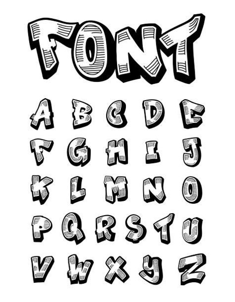 Graffiti Fonts Illustrations, Royalty-Free Vector Graphics  Clip Art Cartoon Graffiti Letters, Bold Graffiti Font, Graffiti Lettering Alphabet Fonts Free Printable, Lowercase Graffiti Letters, Graffiti Lettering Fonts Street Art, Graffiti Lettering Fonts Alphabet, Graffiti Lettering Alphabet Wildstyle, Graphic Letters Alphabet, How To Draw Graffiti Lettering Style