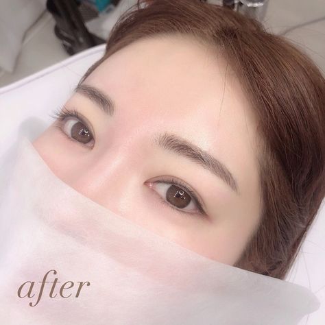 Korean Microblading Eyebrows, Alis Korea, Japanese Eyebrows, Asian Eyebrows, Korean Eyebrows, Makeup Korean, Brow Tattoo, Cute Makeup Looks, Microblading Eyebrows