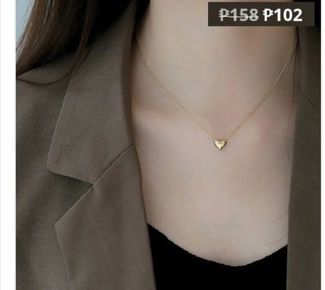 Jewelry Necklace Simple, Heart Pendent, Fancy Necklace, Heart Shaped Necklace, Heart Pendant Gold, Sterling Jewelry, Fancy Jewelry, Girly Jewelry, Minimalist Necklace