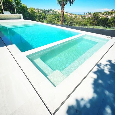 LAX Home Inc on Instagram: “Look at this beautiful pool transformation! This non functional pool and spa was transformed into a resort style zero-edge pool with a Baja…” Zero Edge Pool, Edge Pool, Pool And Spa, Backyard Pool Designs, Beautiful Pools, Instagram Look, Resort Style, Pool Designs, Backyard Pool