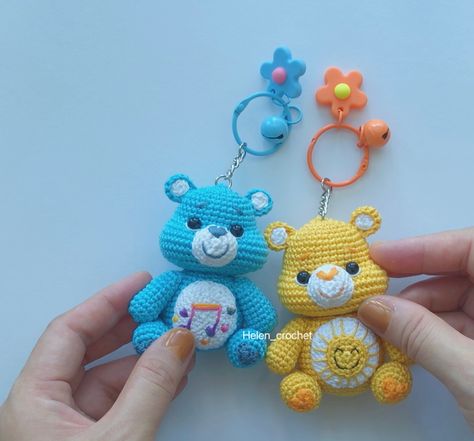 Crochet Care Bears Free Care Bear Crochet Pattern, Crochet Carebears, Crochet Care Bear Pattern, Care Bears Crochet Pattern Free, Amigurumi Care Bear, Care Bears Crochet, Care Bear Crochet, Crochet Care Bear, Hello Kitty Bookmark