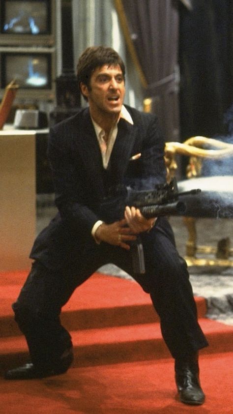 Scarface Movie, Gangster Movies, God Father, Septième Art, Tony Montana, Gibson Sg, Al Pacino, Movie Buff, Sylvester Stallone