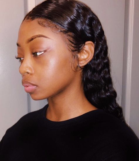 Slick Back Wet Hair Look Curly, Wet Look Curly Hair Black Women, Wet Look Hair, Silk Press Natural Hair, Red Carpet Hair, Ball Hairstyles, Curly Hair Wig, Natural Curls Hairstyles, Slicked Back Hair