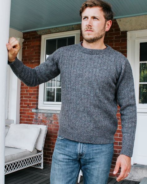 Knit Shirt Pattern, Sweater Construction, Sheep Knitting Pattern, Chunky Knit Sweater Pattern, Set In Sleeve, Diy Cardigan, Harrisville Designs, Hot Sweater, Knit Men