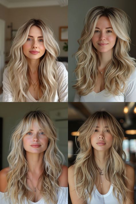 7 Curtain Bangs Trendy for 2024! Blonde Hair Color With Curtain Bangs, Blonde Hair Mid Length Curtain Bangs, Blond Butterfly Haircut, Long Layers With Curtain Bangs Oval Face, Layers And Curtain Bangs Medium Hair, Medium Length Blonde Hair With Bangs, Long Wavy Hair With Curtain Bangs, Curtain Bangs Long Hair Brunette, Blonde Baliage