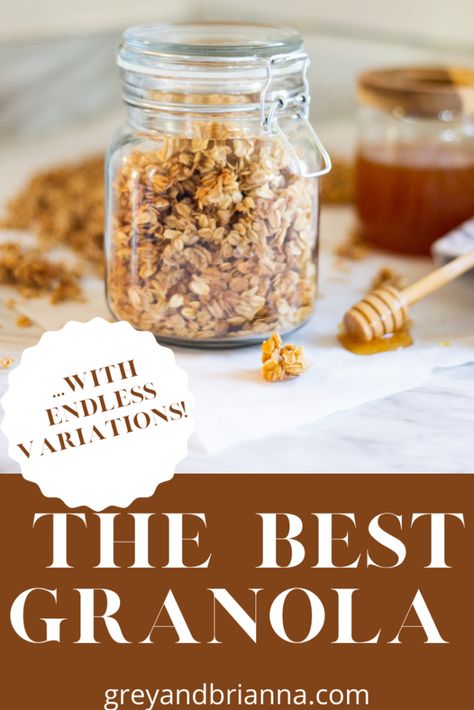 Best Granola Recipe Homemade, Simple Granola Recipe, Best Granola Recipe, Basic Granola Recipe, Basic Granola, Simple Granola, Healthy Homemade Granola Recipe, Healthy Homemade Granola, Homemade Granola Recipe