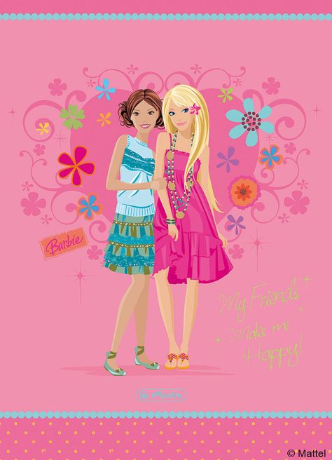 Barbie Clipart, Barbie Twins, Y2k Games, Sunshine Mimosa, Girly Graphics, Barbies Pics, Barbie 2000, Childhood Memories 2000, Barbie Cartoon