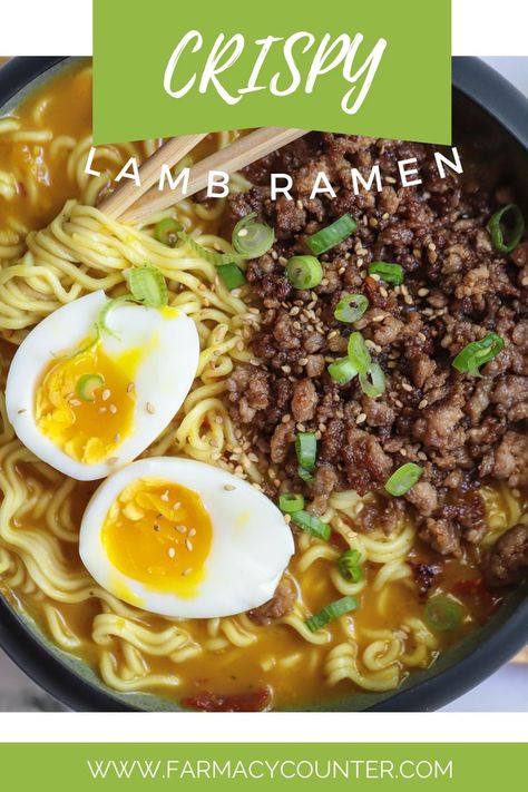 Ramen noodles are a popular and convenient dish, but often lack flavor. This recipe for crispy lamb ramen noodles adds delicious and savory ingredients to make a more satisfying meal. The combination of lamb, eggs, and onions will leave you feeling full and satisfied. Best of all, this dish can be made in under 30 minutes! So next time you're in a hurry, give these crispy lamb ramen noodles a try. You won't be disappointed. Lamb Noodle Recipes, Lamb Ramen, Crispy Lamb, Ramen Ideas, Eggs And Onions, Ramon Noodles, Movie Night With Friends, Healthy Ramen, Cumin Lamb