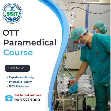 🎓 Exciting News for Aspiring Healthcare Professionals! 🩺 Unlock your path to a rewarding career in healthcare with SSIT College of Management and Allied Health Sciences' Operation Theatre Technology (OTT) Paramedical Course! 📞 For inquiries and admissions, contact us at 90 7333 7000. #ssitcollege #ParamedicalCourses #healthcareeducation #AdmissionsOpen #JoinTheFuture #success Operation Theatre, Paramedical Courses, Allied Health, Health Science, Exciting News, Healthcare Professionals, Health Care, How To Find Out, Career