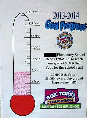 Box Tops Contest, Pto Mom, Pto Board, School Donations, Goal Chart, Pta Moms, Pta Fundraising, Pta Ideas, Pto Ideas