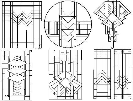 mission style stained glass patterns | Stained Glass Pattern Book Window Shapes Design, Prairie Style Stained Glass Patterns, Stainglass Drawing, Prairie Windows, Art Deco Stained Glass Patterns, Art Deco Desen, Frank Lloyd Wright Stained Glass, Prairie Design, Art Deco Stained Glass