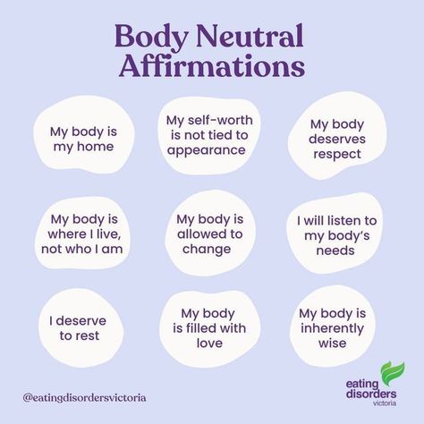 Neutral Affirmations, My Body Is My Home, Body Neutrality, Body Positive Quotes, Body Acceptance, Simple Health, Recovery Quotes, Positive Body Image, Love My Body