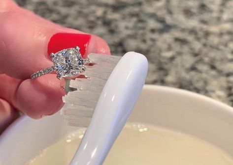 How To Clean Your Diamond Ring At Home – Long's Jewelers How To Clean Your Wedding Ring At Home, Clean Diamond Ring Diy, Cleaning Diamond Ring At Home, How To Clean Wedding Ring At Home, How To Clean Diamond Ring At Home, Clean Wedding Ring, Clean Diamond Ring, Ring Cleaning, Cleaning Diamond Rings