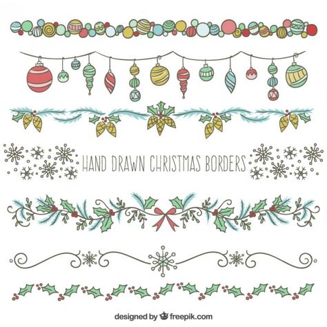 Christmas Vectors, Photos and PSD files | Free Download Tree Clipart Black And White, Xmas Doodles, Christmas Borders, Bullet Journal Christmas, Doodle Borders, Black And White Christmas, Hand Drawn Christmas, Christmas Border, Tree Clipart