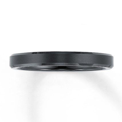 Triton Wedding Band Black Tungsten Carbide 3mm - 25238420999 - Kay Black Metal Wedding, 3mm Wedding Band, Tungsten Metal, Wedding Band Black, Groom Ring, Tungsten Carbide Wedding Bands, Black Wedding Band, Black Tungsten, Tungsten Wedding Bands