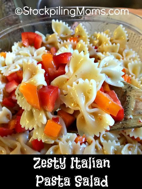 Italian Pasta Salad Recipes, Zesty Italian Pasta Salad, Bow Tie Pasta Salad, Bow Tie Pasta Recipe, Easy Italian Pasta Salad, Bowtie Pasta Salad, Bow Tie Pasta, Italian Pasta Salad, Pasta Types