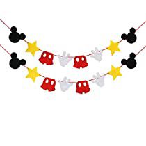 Mickey Garland, Mickey Mouse Banner, Mickey Mouse Birthday Decorations, Garland Birthday, Mickey Birthday Party, Mickey Mouse Theme, Felt Banner, Mickey Mouse Birthday Party, Mickey Mouse Cartoon