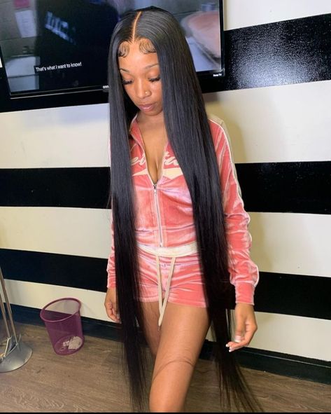 Middle Part 40 Inch Wig, 40 Inch Middle Part Buss Down, 40inch Buss Down Wig, 40 Inch Wig, Straight Buss Down Middle Part, Blonde Highlights On Dark Hair, Lemonade Braids Hairstyles, Sew In Hairstyles, Big Box Braids Hairstyles