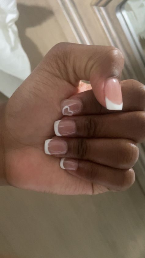 White French tip nails with heart
# Nails
# cute French Tip Nails With Heart, Short French Tip Nails, Cute Nail Polish, Cute Simple Nails, Tip Nails, French Tips, Girls Nails, Heart Nails, French Tip Nails