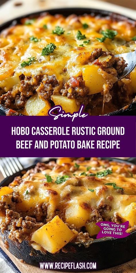 Searching for a one-pan wonder that’s both tasty and filling? This Rustic Ground Beef and Potato Bake is the answer! It’s a delightful twist on traditional casseroles that everyone will enjoy. Save this easy ground beef recipe for your next dinner inspiration! Things To Make For Dinner With Ground Beef, Casseroles With Ground Meat, Quick Healthy Dinner Ground Beef, Casserole With Ground Beef And Potatoes, Ground Beef And Potatoes Recipes Easy, Winter Meals With Ground Beef, Recipes For Hamburger Meat Dinner Ideas, Ground Beef Hotdish, Cowboy Steak And Potato Casserole