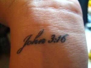 small, but meaningful tatoo that is a constant reminder of God's love 3 16 Tattoo, John 3 16 Tattoo, Christian Cross Tattoos, God Bible Verses, Bible Quote Tattoos, Tattoo Ideas For Guys, Scripture Tattoos, 16 Tattoo, Bible Verse Tattoos