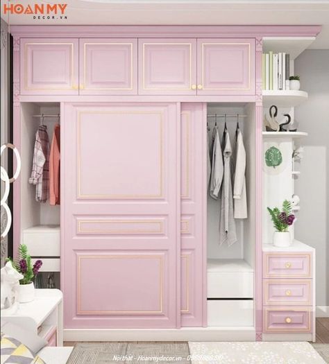 Baby Closets, Bedroom Wardrobe Ideas, Room Wardrobe, Pink Closet, Pink Wardrobe, Luxury Wardrobe, Pink Bedroom Decor, Wardrobe Interior Design, Beauty Room Decor