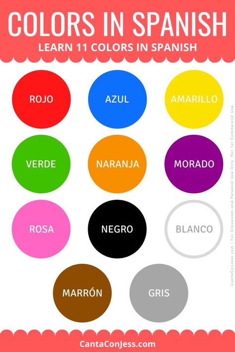 Learn Espanol Spanish Words, Color In Spanish, Learning Spanish Colors, Learning Spanish For Adults, Spanish Colors Printable, Basic Spanish Words For Beginners, Colors In Spanish Free Printable, Learn Spanish For Beginners Free, How To Learn Spanish For Beginners