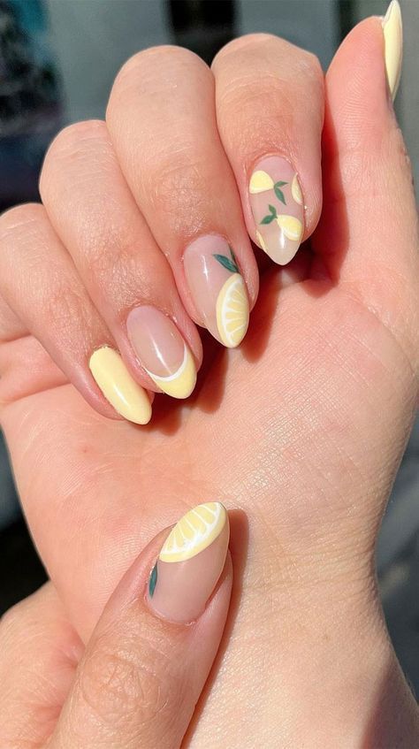 Nail Polishes, Nail Art, Fruit, Nails, Yellow, White, Art, Nail Arts