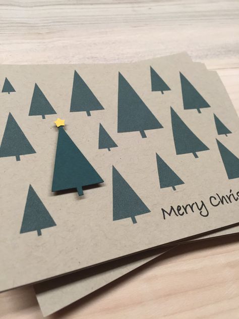 Cards Handmade Christmas, Homemade Holiday Cards, Diy Holiday Cards, Handmade Christmas Cards, Stamped Christmas Cards, Boxed Christmas Cards, Merry Christmas Tree, Christmas Card Set, Homemade Christmas Cards