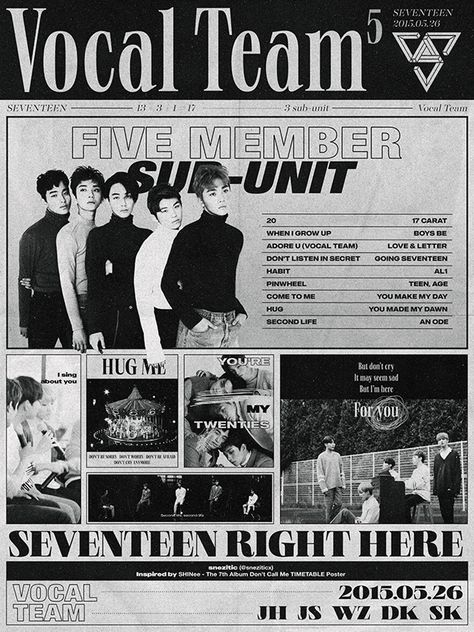 Seventeen Poster, Posters Black And White, Pop Posters, Adore U, Going Seventeen, Graphic Design Product, Kpop Posters, Black And White Posters, Hug Me