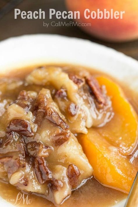 Peaches Cobbler, Pecan Cobbler Recipe, Pecan Recipe, Fruit Cobbler Recipe, Fresh Peach Cobbler, Food Thoughts, Pecan Cobbler, Texas Kitchen, Thanksgiving 2023