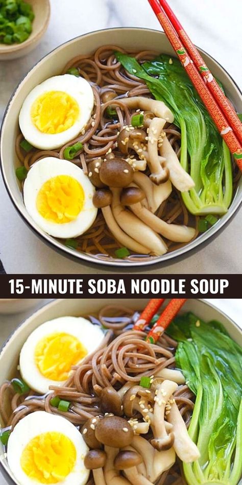 Japanese Soba Noodle Soup, Buckwheat Noodle Soup, Soba Noodle Soup Recipe, Soba Soup Recipes, Soba Noodle Recipe Soup, Easy Soba Noodle Recipe, Japanese Soba Noodle Recipe, Soba Recipes, Ramen Meals