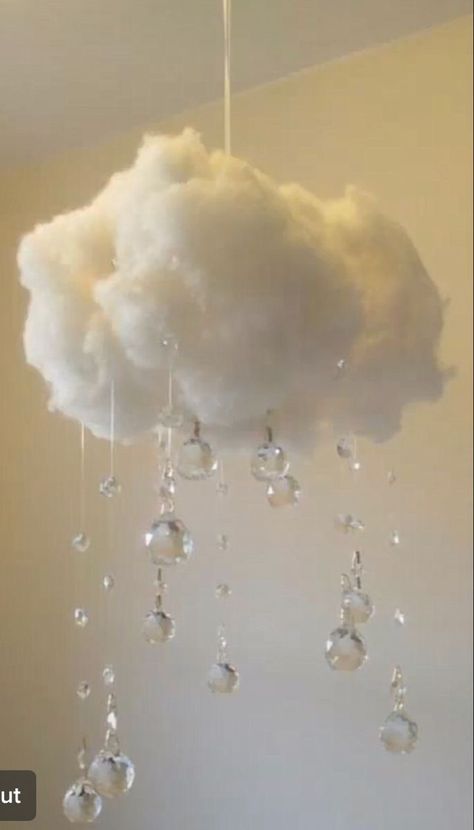 Cloud 9 Party, Cloud Lamp Diy, Cloud Bedroom, Cloud Party, Cloud Ceiling, Deco Pastel, Hanging Clouds, Cloud Theme, Thali Decoration Ideas