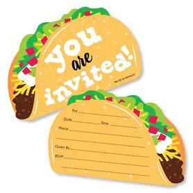 Taco 'Bout Fun - Mexican Fiesta Party Theme | BigDotofHappiness.com Mexican Fiesta Party, Mexican Birthday, Fiesta Theme Party, Taco Party, Fun Invitations, Mexican Party, Cards With Envelopes, Big Dot Of Happiness, Fiesta Party