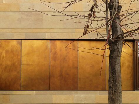 Metal sheet and panel for facade TECU® Design_brownished by KME Architectural Solutions Urban Industrial Decor, External Cladding, Metal Facade, Facade Cladding, Loft Decor, Timber Cladding, Metal Sheet, Metal Panels, Stone Veneer