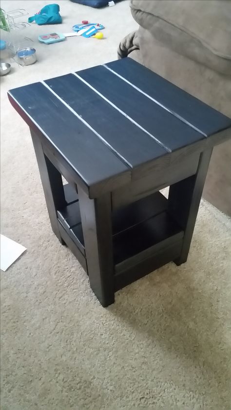 Small End Table from 2X4's | maybe made from TREX? 2 X 4 Table, 2x4 End Table Diy, 2x4 Side Table Diy, 2x4 Side Table, 2x4 Nightstand Diy, Small End Tables Diy, 2 By 4 Projects Wood, 2x4 End Table, 2x4 Table