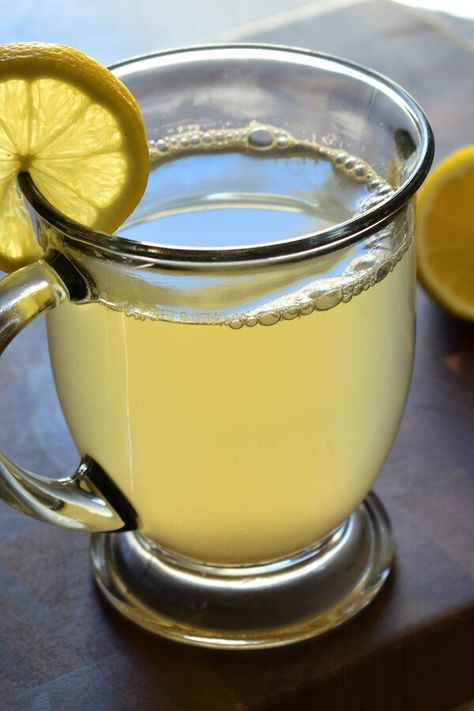 Warm Lemon, Honey, and Ginger Soother | "I've been having some allergy issues the past few days, and this tea really helped clear some of those sinuses! I really like this. It's spicy, and lemony, and just a feel-good drink. " #drinks #drinksrecipes #drinkrecipes Ginger Lemon Tea, Honey Drink, Mediterranean Meals, Drinking Hot Water, Honey Ginger, Honey Water, Lemon Honey, Ginger Water, Rum Drinks