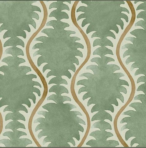 Art Deco Wallpaper Bathroom, Art Deco Botanical Wallpaper, 1920 Wallpaper Patterns, Art Deco Green Wallpaper, Dark Green Art Deco Wallpaper, Green Art Deco Wall Paper, Wallpaper Powder Room, Linwood Fabrics, Fern Wallpaper