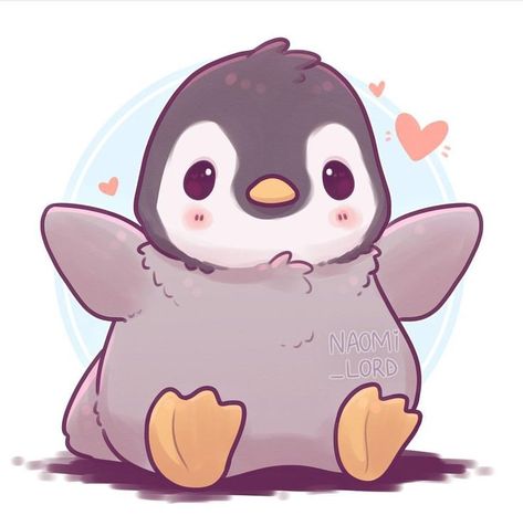 Cute Things Cartoon, Cute Animated Animals Drawings, Cute Pfp Animals, Cute Drawing Chibi, Cute Kawaii Animals Drawing, Cute Drawing Animals, Pinguin Cute, Cute Animal Anime, Cute Drawings Of Animals