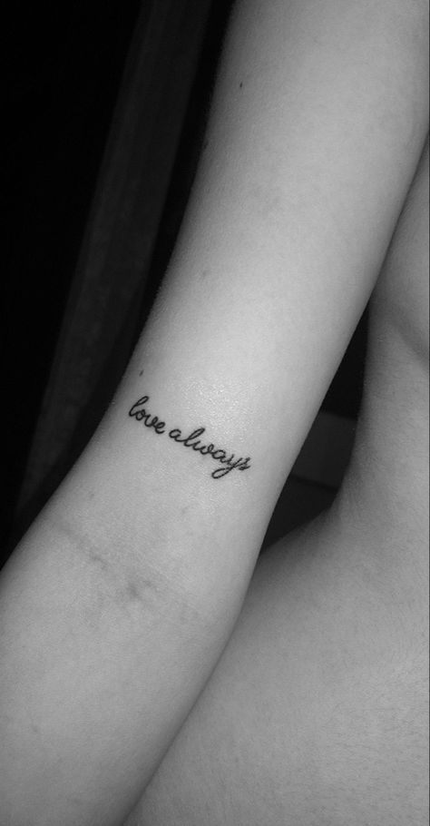 lettering tattoo cute Love Anyway Tattoo, Love You Most Tattoo, Love Always Tattoo, Love Anyway, Always Tattoo, Tattoo Cute, Lettering Tattoo, Simplistic Tattoos, Love Always