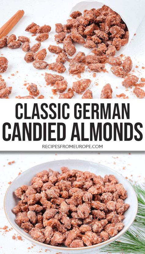 Snacks With Almonds, German Candied Almonds, German Roasted Nuts Recipes, How To Make Candied Almonds, Praline Almonds Recipe, German Roasted Almonds, German Candy Recipes, German Almonds, Candied Almonds Crockpot