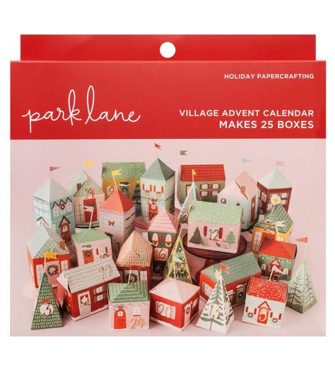 136pc Christmas Mini Village Advent Calendar Kit by Park Lane | JOANN Fillable Advent Calendar, Pop Up Advent Calendar, Adult Advent Calendar Ideas, Ways To Display Christmas Cards, Advent Boxes, Handmade Advent Calendar, Adult Advent Calendar, Advent Art, Daily Countdown